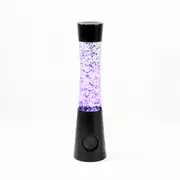 Black & Silver Glitter Lava Lamp with Speaker