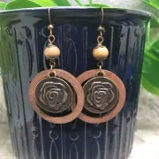 2.5” Bronze-tone Earring Set Bohemian Retro Drop Dangle Hook New Free Ship 7102