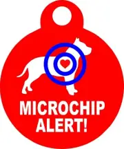 Pet Tags Personalized Pet ID tag Dog and Cat MICROCHIP ALERT Round Made In USA
