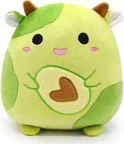 Cow Stuffed Animal Cow Plush Pillows Toys, Kawaii Cow Plushie Green Avocado Plush Stuffed Cow Plush Toy, 3D Cute Soft Avocado Cow Pillow for Kids Friend Christmas Birthday Gifts Home Car Decoration