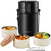Contenedor térmico de 82 oz para alimentos calientes, 3 niveles de ancho