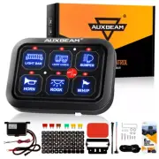 AUXBEAM 6 Gang Fuse Led Switch Panel Marine 12V For Jeep Boat Yacht Caravan Car