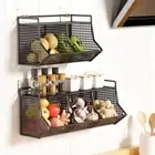 3 Grids Onion Ginger Garlic Basket Iron Grocery Holder Spice Rack Bathroom