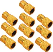 JECOMPRIS 10pcs Nozzle Adapter Air Compressor Inflate Valve Adapters Bike Connector Tire Valve Adaptor Bike Pump Supply Bicycle Nozzle Alloy Golden