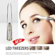 Eyebrow Eyelash Tweezers with Built-In LED Light Hair Removal Makeup Tool