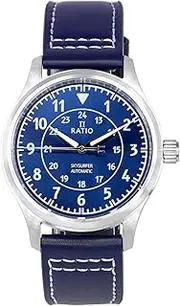 [RATIO] Pilot Watch Leather Strap Skysurfer Series Sapphire Crystal Automatic NH38A Movement 200M Water Resistant Pilot Watch for Men