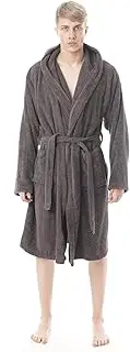 Toro Rocco Bath Robe Men's Hooded Towelling Dressing Gown 100% Cotton Terry Towel Gowns Robes Bathrobe for Men Hotel Holiday