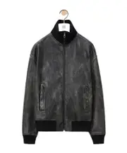 Zip-up jacket in nappa lambskin IT48,IT46 Washed Black