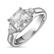 2.42 CT 14k White Gold VVS/DE Diamond Lab Grown Emerald Diamond Wedding Ring