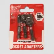 Milwaukee Shockwave Impact Hex Shank Socket Adapter Set Size 2 (3pcs)