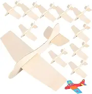 CIYODO Boys and Girls Airplane Toys 12pcs Blank Wooden Plane Model Safe Easy Assembly