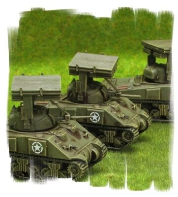 Painted! - US Calliope Sherman Platoon (3 vehicles) - 15mm WW2 - Flames of War