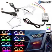 LED SRGB Dynamic Angel Eyes Star-Shaped Turn Signals Light Bluetooth Headlight