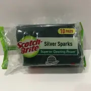 Scotch-Brite Silver Sparks Scrub Pad 2.75in X 4in 10pcs