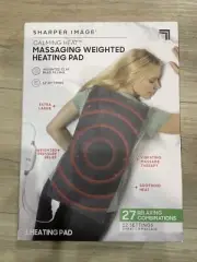 Sharper Image Calming Heat Massaging Weighted Heat Pad 27 COMBINATIONS 12X24