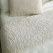 Angads Cozy Rose Throw in Ivory Colour 160x160cm