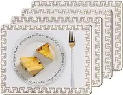 Clevinger Placemats Set of 4, Table Place Mats Stain-Resistant Heat-Resistant, Washable Wipeable Place Mat for Kitchen Dining Table Decoration Indoor Outdoor, 34x26.5CM (Set of 4, Gold Border)