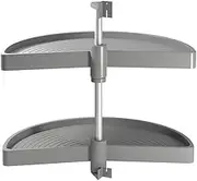 Emuca - Swivel Fitting with Shelf Base for Kitchen Corner Cabinet, Rotating Fitting semi-Circle of Diameter 650 mm for Corner Cabinet with Width 800 mm, Grey
