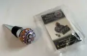 Polymer Clay Decorative Bottle Stopper New In Pkg. Kazos Designs