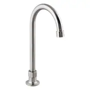 3Monkeez Stainless Steel Single Hob Mount (No Stops) with Gooseneck Spout - 12" Spout - Taps and Rinse Jets (T-3MHOG12) - T-3MHOG12