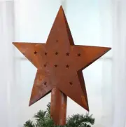 Primitive RUSTY TIN Tree Topper