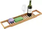 Bathtub Caddy Trays Bamboo Bath Holder Wine Glass Holder Mobile Phone Tray Te...