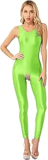 [GRRKDFQ] Women Lingerie Erotic Lingerie Open Crotch Tights U Neck Bodysuit Nightwear Sleepwear