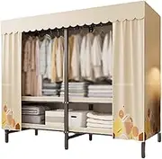Polyester Portable Closets with Curtain Foldable Portable Closet Large Capacity Portable Wardrobe Storage Closet