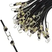 HIDOSNG 15Pack Mini Bungee Cords with Hooks 10 Inch Black Elastic Rope Rubber Strap Mini Rubber Cord Elastic Bungee Straps for Outdoor Camping Luggage Roof Racks Securing Car Tents Tarps Bikes Rvs