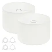 2Set 12"x12"x8" w E27 to E26/E14 Adapter Lamp Shades Linen Lampshade for Lamp