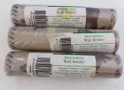 Lot Of 3 Rolls~Mountain Retreat Wallpaper Border~Canoe~Moose~Fish~Pre-pasted~New
