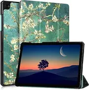 [Caweet] Case for Samsung Galaxy Tab A9+ / A9 Plus 11 Inch 2023, Ultra Slim Lightweight Hard Back Shell Tri-Fold Stand Cover with Atuo Sleep/Wake, Almond Blossom