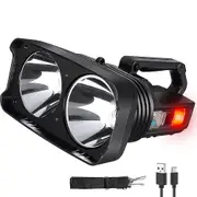 Rechargeable Spotlight Flashlights High , 100000 Super Bright Led Searchlight With Cob Light And St
