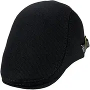 [GAROZATION] Men's Peaked Cap Warmer Silk Bonnet Wave Cap for Men Costume Running Red Beanie Women Hat Man Thermal Fur Men Beret Vintage Cap Peaked for Men Stag Do Outfit Old Wool Black