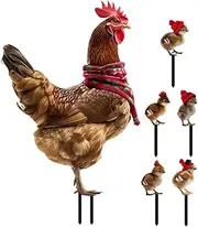 VANZACK 1 Set of Metal Rooster Garden Stakes, Garden Chicken Stakes Chicken Metal Yard Art Animals Yard Art Lawn Ornament Figurines for Garden Outdoor Decoration