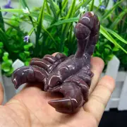 4"natural Ocean Jasper Quartz Hand-Carved Scorpion skull Crystal Healing 1pc