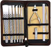 Travel Portable Pedicure Set Adult Nail Clippers and Lady Beauty Tool Set 10-Piece Care Tool with Pattern Manicure Set