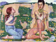 Art Ferdinand Holder Spring Mural Ceramic Backsplash Bath Tile #2098