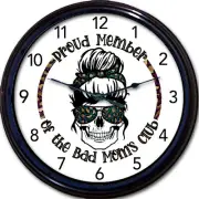 Bad Mom's Club Wall Clock Leopard Mother's Day Gift Mother Mommy New 10"