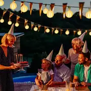 Outdoor String Lights Camping Tent String Light Water-resistant Indoor Hanging Lights for Christmas Decor