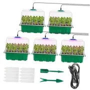 Seed Starter Tray with Grow Lights 5 PCS Kit Humidity Dome Adjustable