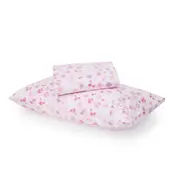 Floral Butterfly Cotton Flannelette Sheet Set - Single Bed