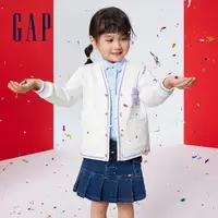 在飛比找momo購物網優惠-【GAP】女幼童裝 Logo刺繡V領針織外套-白色(8920