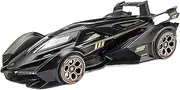 Die-cast 1:22 for Lamborghini V12 GT Super Car Model Sound Light Pull Back Simulation Vehicle Models Exquisite Presents Miniature Vehicle(Black)