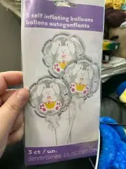 Mini Easter Self Inflating Balloons, 3ct New!!!