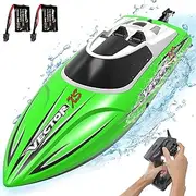 VOLANTEXRC RC Boat Remote Control Boat Ready to Run 2.4 GHZ 20MPH RC Toy for Adults and Kids with 2 Rechargeable Batteries(795-4 Green)