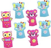 KONTONTY 8 Sets DIY Hand Puppet Craft Kits for Animal Shaped Soft Dolls for Creative Play for Parent Bonding and Imagination Development