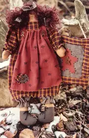 New Primitive Doll Pattern 15" RAGGEDY SARAH'S GINGERBREAD DOLL & Mini Quilt