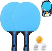 Ping Pong Paddle Table Tennis Racket with Carry Bag for Beginners Boys Girls Low