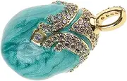 [NIYANGLE] Egg Pendants Charms Necklace Bracelet Diy Accessories Enamel Green Zircon Egg Pendant Easter Present